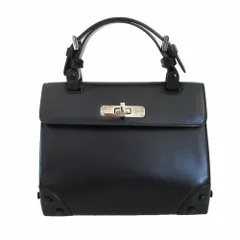 GIORGIO ARMANI ジョルジオアルマーニ ハンドバッグ レザー ターンロック イタリア製 カバン ブラック レディース 【中古】のサムネイル
