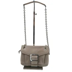 Roger Vivier ロジェ・ヴィヴィエ ショルダーバッグ スクエアバックル スエード チェーン ミニショルダーバッグ ライトグレー レディース 【中古】のサムネイル