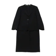 美品 Herno ヘルノ セットアップ ヴィンテージ イタリア製 厚地 ウール ジャケット スカート スーツ 肩パット ブラック 44【M】 レディース 【中古】のサムネイル