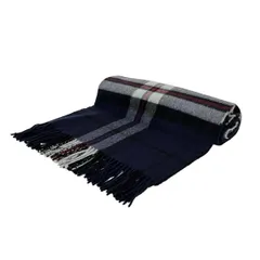 johnstons of elgin(ジョンストンズ) ストール(ショール)美品  - ダークネイビー×ライトブルー×レッド チェック柄/大判 カシミヤのサムネイル