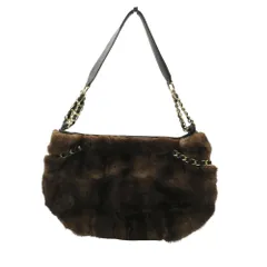 Paolo Masi パオロマージ ショルダーバッグ ミンクファー ワンショルダー 肩掛け チェーン カバン ブラウン レディース 【中古】のサムネイル