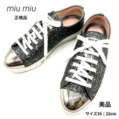 MIU MIU ミュウミュウ グリッタースニーカー シルバー ラメ ロゴ