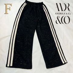 ANDREA&Co. AUBREY サイドラインラメパンツ F - メルカリ