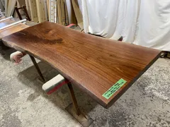 ブラックウォールナット9649　一枚板無垢 乾燥材　2130ｘ870-720-770ｘ50mm カウンター　ローテーブル　センターテーブル　テーブルのサムネイル