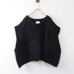 solamonat poche リネンキャンバスニットネックベスト チャコール