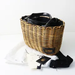 美品 エバゴス ebagos モチアルク ヤマコトバ レザーハンドル 紅籐 ブライドルレザー かごバッグ｜ナチュラル バスケット【2400014999334】のサムネイル