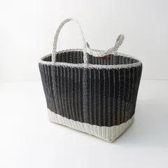 美品 パロローザ PALOROSA トートバッグ＼ホワイト ブラック バイカラー バスケット かごバッグー【2400014988321】のサムネイル