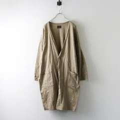 オローネ TANDEY Vネックロングカーディガン＼ベージュ コットン 羽織り【2400014994216】のサムネイル