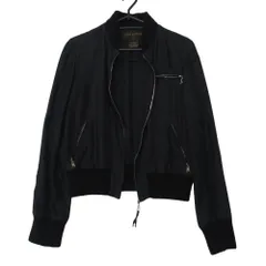 LOUIS VUITTON ルイ・ヴィトン ブルゾン シルク ロゴ総柄 MA-1 ジャケット アウター ジップアップ ブラック 34【XS】 レディース 【中古】のサムネイル