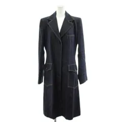 ドルチェ&ガッバーナ ドルガバ DOLCE&GABBANA チェスターコート ロング デニム レオパード ヒョウ柄 44 紺 ネイビー /AN76のサムネイル