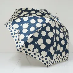 耐風傘 Pierre Cardin ピエールカルダン USED美品 ネイビー フラワー かわいい おしゃれ グラス骨 ジャンプ 60cm Z4014のサムネイル
