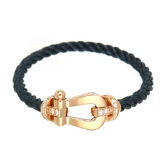 フレッド フォース10 ブレスレット LM ハーフダイヤモンド #15 0B0030-6B1070 Au750 (K18PG) STEEL(ピンクゴールドメッキ加工) ユニセックス FRED【中古】 【ジュエリー】のサムネイル