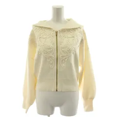 グレースコンチネンタル GRACE CONTINENTAL 23AW コード刺繍ニットパーカー ジャケット 上着 36 白 ホワイト 長袖 フード付き 0123353126 /AN63 ▲Hのサムネイル