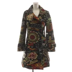 デシグアル Desigual コート ロング丈 総柄 ジャガード アウター 38 マルチカラー 赤 レッド 緑 グリーン 黄 イエロー 黒 ブラック 37E2048 /AN61のサムネイル