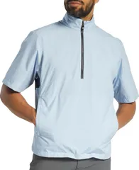 フットジョイ メンズ アウター ジャケット・ブルゾン シャツ FootJoy Mens HydroLite X Short Sleeve Golf Rain Shirt Light BlueNavyのサムネイル