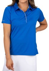 블랙 로버 레이디스 탑스 폴로 셔츠 Black Clover Womens Mina Short Sleeve Golf Polo Royal Blue 블루