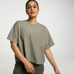 キャリー レディース トップス Tシャツ CALIA Womens Oversized Renew Boxy Tee Muted Green グリーンのサムネイル