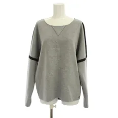 アルマーニエクスチェンジ A/X ARMANI EXCHANGE カットソー M グレー 長袖 ラウンドネック 袖ライン 後ろハーフジップ /JPのサムネイル