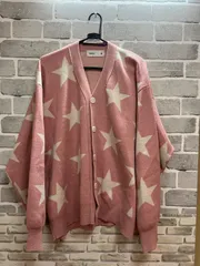 Y【Y10-28】◇ CONVERSE TOKYO　2サイズ　カーディガン　ピンク　星柄のサムネイル