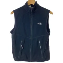 【中古】　THE NORTH FACE　フリースベスト　ハイネック　フルジップ　無地　ワンポイント　刺しゅう　アウトドア　古着　/1603