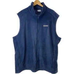 【中古】　Columbia　フリースベスト　ハイネック　フルジップ　無地　ワンポイント　アウトドア　古着　/1603