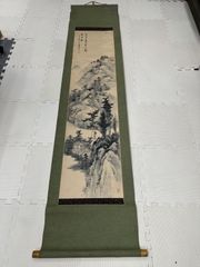 掛軸 山水画 水墨画 掛け軸 日本画 中国画 古美術 骨董品 - メルカリ