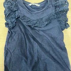 H&M 半袖　110 フリルノースリーブ　Tシャツ　トップス　女の子　子供服　古着のサムネイル