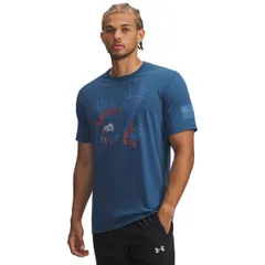 アンダーアーマー メンズ トップス Tシャツ グラフィック Under Armour Mens Freedom Eagle Graphic TShirt Wham BlueWham Blue ブルーのサムネイル
