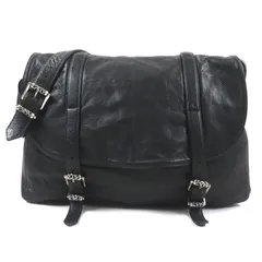 美品▼CHROME HEARTS クロムハーツ G BENSIMONE ミディアム ローラーバックル フラップ式 ダガージップ レザー ショルダーバッグ ブラック シルバー金具 保存袋付き メンズのサムネイル