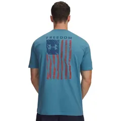 アンダーアーマー メンズ トップス Tシャツ グラフィック Under Armour Mens Freedom Flagraphic TShirt Boundless BlueWham Blue ブルーのサムネイル