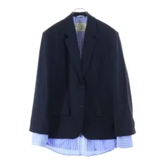 Acne Studios (アクネ ストゥディオズ) 25AW レイヤードスーツジャケット ストライプテーラード ブラック/ブルー FN-WN-SUIT000647 AH0309のサムネイル