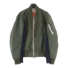 Sacai (サカイ) 22SS Nylon Twill Mix Blouson ナイロンツイルミックスブルゾン ドッキング MA-1 フライトジャケット カーキ/ネイビー 22-02708Mのサムネイル