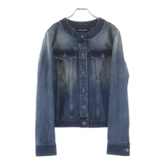 CHANEL (シャネル) ココボタン ノーカラー デニムジャケット インディゴブルー #38 P78108V70196のサムネイル