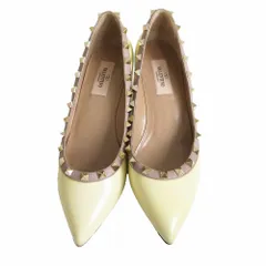Valentino Garavani ヴァレンティノ・ガラヴァーニ パンプス ロックスタッズ パテントレザー ウェッジソール ポインテッドトゥ クリーム 37 24cm レディース 【中古】のサムネイル