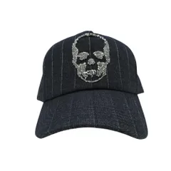 美品 Lucien Pellat-Finet ルシアンペラフィネ キャップ スカルスパンコール ストライプ柄 キャップ 帽子 ネイビー FREE メンズ 【中古】のサムネイル