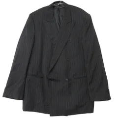 GIANFRANCO FERRE ジャンフランコ・フェレ テーラードジャケット ウール ストライプ柄 ノッチドラペル アウター グレー 50【L】 メンズ 【中古】のサムネイル
