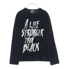 BLACK COMME des GARCONS (ブラックコムデギャルソン) メッセージプリントリングスリーブカットソー 1Q-T001 ブラックのサムネイル