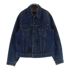 CHROME HEARTS (クロムハーツ) ×LEVI'S クロスパッチ付 デニムジャケット クロスボールボタン インディゴのサムネイル
