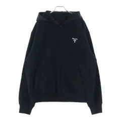 PRADA (プラダ) 21AW ロゴプリント ジップアップ スウェットパーカー ブラック UJL186のサムネイル