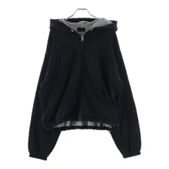 Danke Schon (ダンケシェーン) SULFUR SWEAT THERMAL ZIP HOODIE 裏地サーマル デストロイ加工 ジップアップフーディー パーカー ブラック 250930のサムネイル