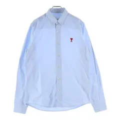 AMI Alexandre Mattiussi (アミアレクサンドルマテュッシ) L/S Shirt ハートロゴ刺繍 長袖シャツ ブルー BFHC013.45のサムネイル