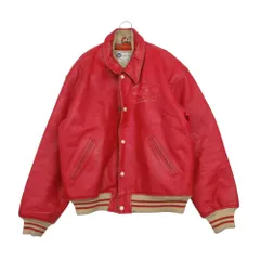 AVIREX アヴィレックス スタジャン 本革 レザー ブルゾン ジャケット ビンテージ VIRGINIA CHAMPS レッド M メンズ 【中古】のサムネイル