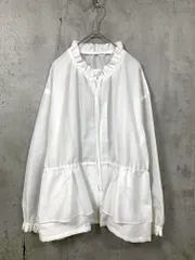 組曲 クミキョク ペプラム ギャザー ドロストデザインシアー ブルゾン ジャケット size5/白  ■◇◎レディースのサムネイル
