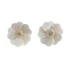 美品 可愛い ほぼ新品 スワロフスキー Swarovski ピアス 花 フラワー