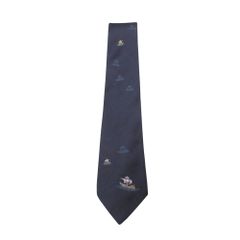 新品❤️ Dominique France ネクタイ 帆船柄 ネイビー フランス製 新品❤️ Dominique France ネクタイ 帆船柄 ネイビー フランス製