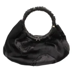 GIORGIO ARMANI ジョルジオアルマーニ ハンドバッグ シルク 花柄 ジャガード カバン 鞄 ブラック レディース 【中古】のサムネイル