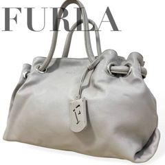 良品】フルラ ショルダーバッグ ワンショルダー レザー 白 ロゴ金具 