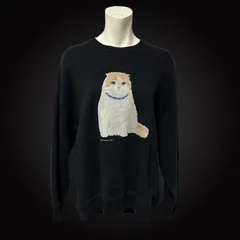 fur fur ファーファー Y2K 猫 スウェット ブラック 古着のサムネイル