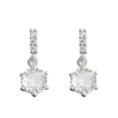 [BAPLU]イヤリング ノンホールピアス レディース 痛くない きらめく ストーン 上品 シルバー 結婚式 パーティー デイリーのサムネイル