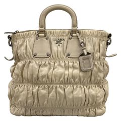 PRADAプラダBN1407ナッパレザー革ギャザーハンドバッグショルダー 